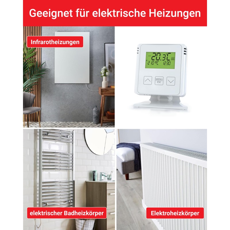 ELEKTROBOCK BT733 Wireless Room Thermostat with Intermediate Socket, 35 m