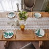 SUTAVIA White Lace Table Runner Exquisite Embroidery Floral Rectangular Elegant