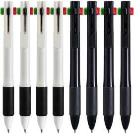 Cambond 4-in-1 Multicolor Pen 1.0mm - 4-Color Retractable Ballpoint Pens Nurse Pens for Office School Supplies Students Gift, 8 Pack(Black，White)