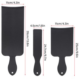 3 Piece Flat Top Paddle Board Comb Large Medium Hair Highlighting Dye Comb Non-Slip Hair Styling Tool Hair Colour Board Set Black