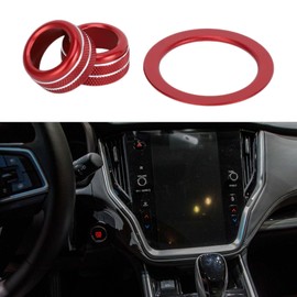 TUCKBOLD Media Volume Tuned Engine Start Button Control Switch Knob Cover Ring for Subaru Cross-Trek Impreza 2004-2005 Heavy Duty | Interior Decal Trim Red 3pcs