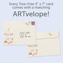 Tree-Free Greetings - New Baby Girl Greeting Card - Artful Designs - 1 Card + Matching Envelopes - Made in USA - 100% Recycled Paper - 5"x7" - Lighthearted, For Parent, Sweet Baby Girl (GO64423)