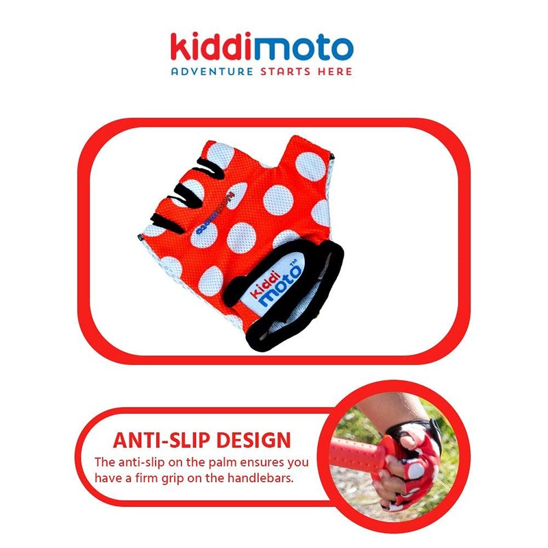 Children's Bike Gloves Red/White Dots Gloves KM m (5 Years)