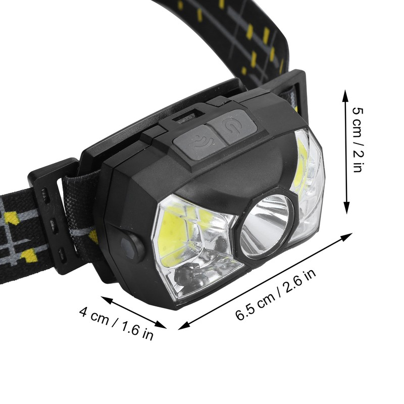 XPG+COB Headlamp Motion Sensor USB Rechargeable Head Lamp Waterproof Headlight