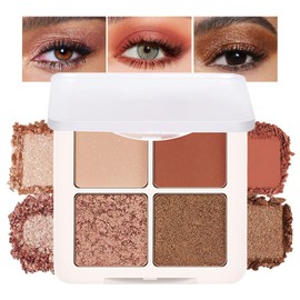 Eyeshadow Quads, Blendable Matte, Metallic and Shimmer Finishes, Velvety Pigmented Creamy Formula, Four Way Quad Eye Shadow Palette, Talc, Paraben & Cruelty Free