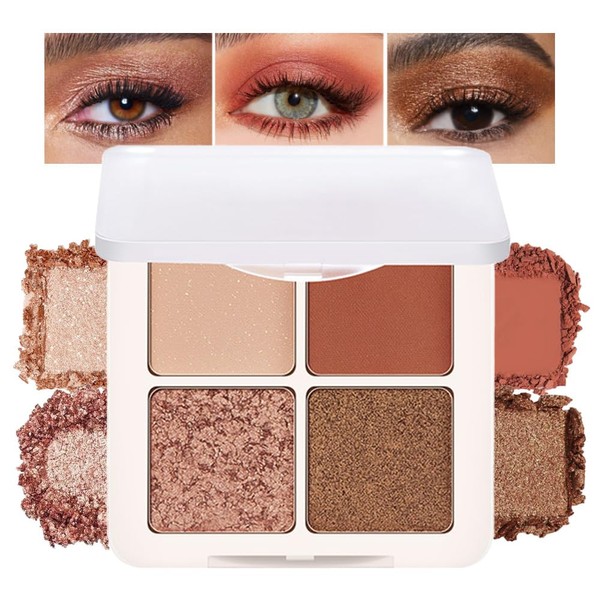 Eyeshadow Quads, Blendable Matte, Metallic and Shimmer Finishes, Velvety Pigmented