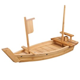 BIPEGE Wooden Sushi Boat Serving Tray, 24 Inch Sushi Plate for Restaurant or Home, Large Size Sushi Tray Serving Boat Plate for Restaurantware (61cm/24inch)