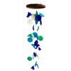 Barry Owens BV1118 Dolphin and Round Capiz Wind Chime, Blue,