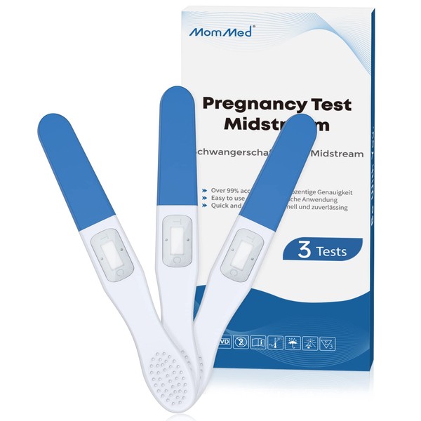 MOMMED Pregnancy Test Midstream Sticks, 3 X Individually Wrapped Home