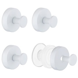 Segus Saughaken Extra Stark, 4 Stück Saugnapf Haken, Handtuchhaken Ohne Bohren, Saugnapfhaken Wiederverwendbar, Haken mit Saugnapf, Handtuchhaken für Badezimmer, Küche (Weiß)