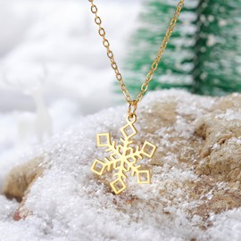 kkjoy Christmas Necklace Stainless Steel Festive Pendant Necklace for Christmas Party Jewellery Gift for Women Men, Stainless Steel, No Gemstone