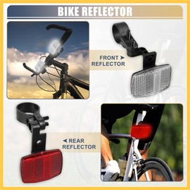 BULLSPANN 2pcs Bicycle Front and Rear Reflector Kit Mountain Bike Safety Warning Reflector Handlebar Seatpost Night Cycling Red and White