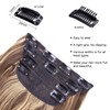 4Pcs Clip in Hair Extensions, 20 Inches Synthetic Light Brown
