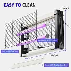 Bug Zapper Plug in with Cord,Electric 4200V High-Voltage Fly Zapper,Mosquito Zapper with UV Light,Wide 360-Degree Coverage Mosquito Killer for Home Office Patio Garden