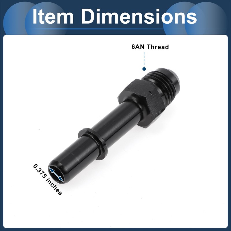 INFINAUTO Fuel Line Connector 6AN Male to Female with 3/8Npt