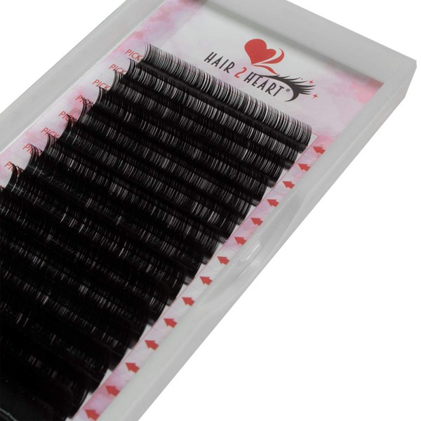 Hair2heart 0.15 Thickness Volume C-curl Silk Eyelash Extensions, 13 mm