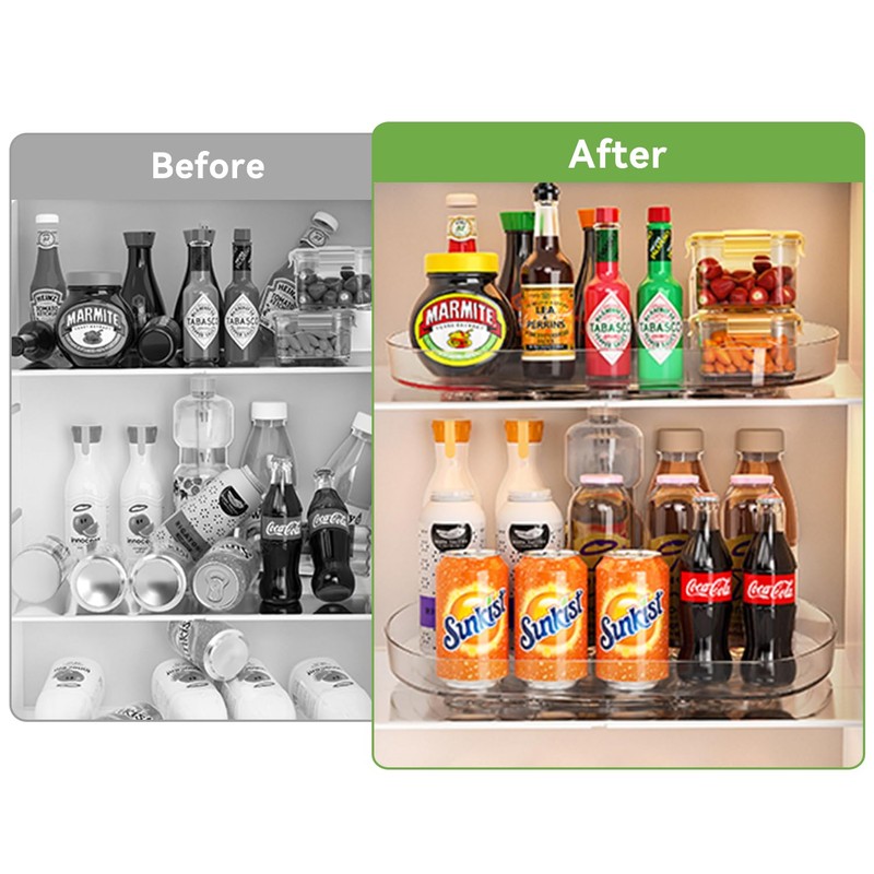 Voova Lazy Susan Turntable Organizer for Refrigerator, 360° Rotating Fridge