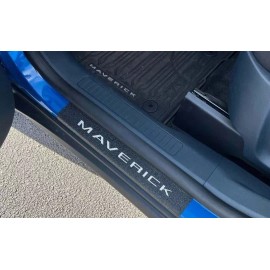ford MAVERICK 2022-2025 TUFSKINZ GRAY LETTERING ON BLACK TEXTURE DOOR SILL KIT