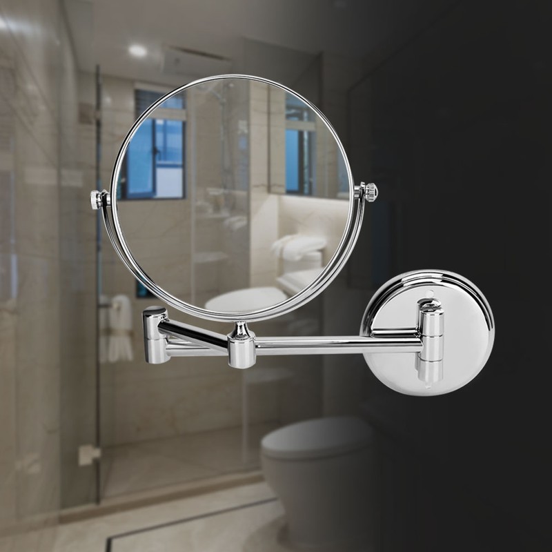 Bathroom Wall Mount Makeup Mirror Foldable Swiveling Dual side 3X