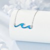 CUPENDA Wave Necklace 925 Sterling Silver Ocean Opal Pendant Necklace