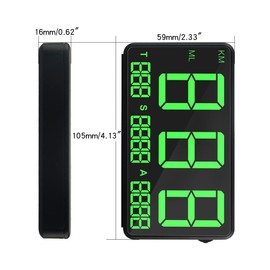 MACHSWON Universal HUD Head Up Display Car Digital GPS Speedometer 5V C80 Display Fatigue Alarm Black