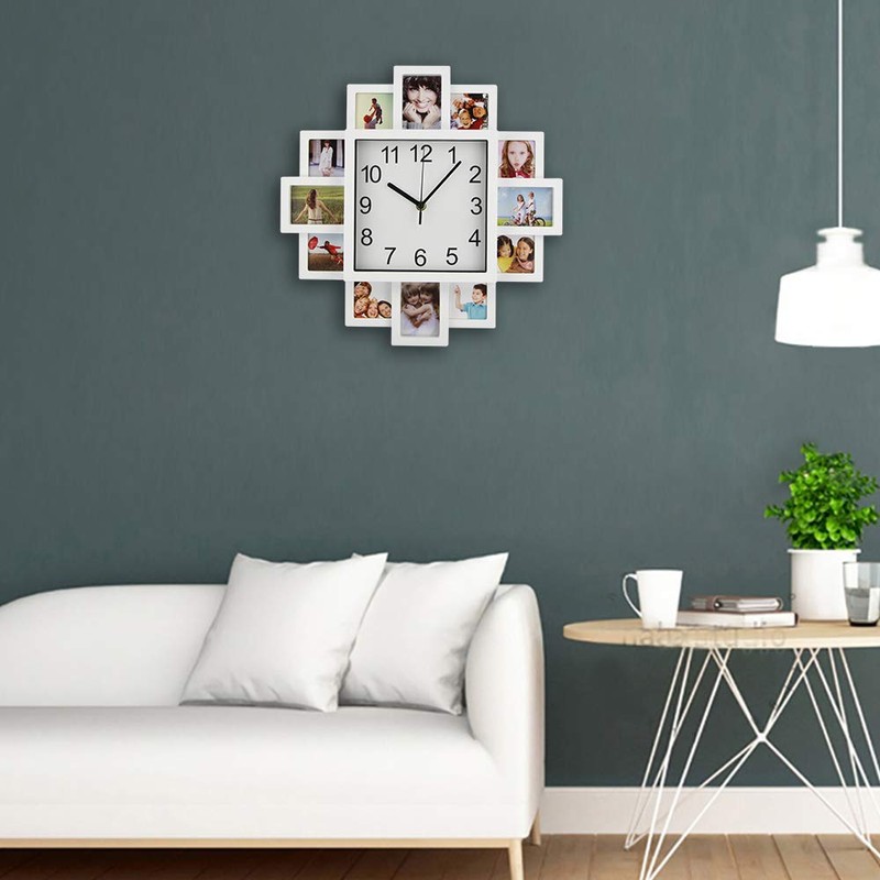 Timelike Modern DIY Frame Clock - White, 40*40*4.5cm, Battery Powered,