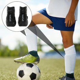2 PCS Kids Football Shin Pads, Shin Pads for Boys and Girls, Youth Shin Guards for Football, Shin Guards for Kids Sports, Breathable Shin Pads for Children, Shin Pads for Youth Athletes (Black、Blue）