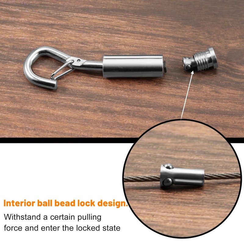 SPEEDWOX 6 Pcs Adjustable Hooks Steel Wire Rope Hanger, Portable
