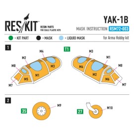 ResKit 1/72 ResKit RSM72-0003 Yak-1B Pre-cut painting masks for Arma Hobby kit