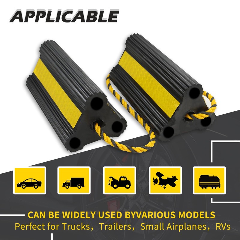 Vacallity Wheel Chocks for Travel Trailers, Sturdiness Heavy Duty Solid