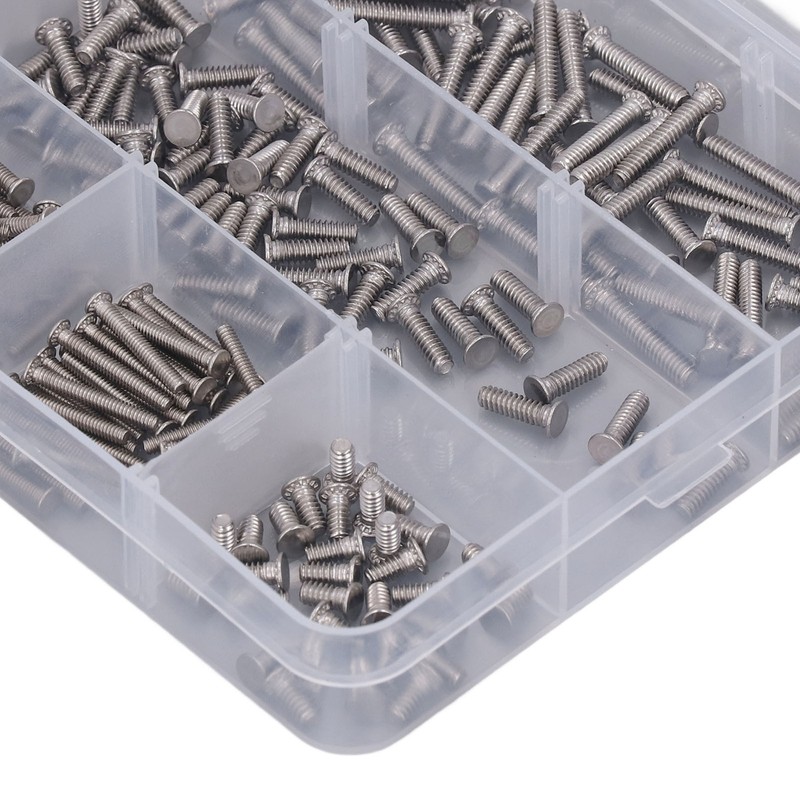 400Pcs Riveting Screw Kit Pull Electric Welding Stainless Steel Fastener
