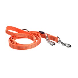 Bobby Safe 3 Length Reflective Heavy Duty Dog Leash with Double Metal Safety Carabiner, Orange, Size L, 180 cm