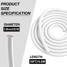 15FT Backer Rod 3/4 Inch Diameter Rubber Caulk Concrete Expansion Joint Filler White Saver Weather Strip Seal for Gaps and Joints Concrete Filling (3/4 Inch x 15FT)