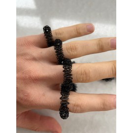 DBT Skills Hedgehog Ring, High Stress Acupressure Ring for Fingers, for Stress Relief, Massage or Focusing, Pack of 9