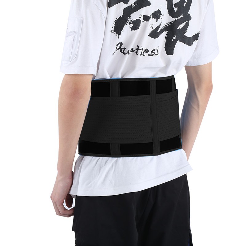 Breathable Mesh Support Exercise Belt Adjustable Waistband Fitness Waist ProtectorBlack