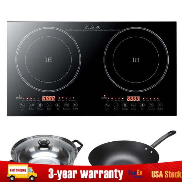 Unbranded Portable Induction Cooktop Countertop 2400W Dual Cooker Burner Stove