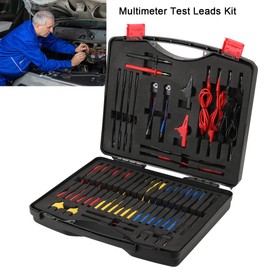 Lfhelper 92PCS Multimeter Circuit Test Leads Kit Automotive Probe Test Leads Kit Electrical Testing Wire Tester Mult Function Electric Probe Test Kit with Black Carrying Case Test Lead Set