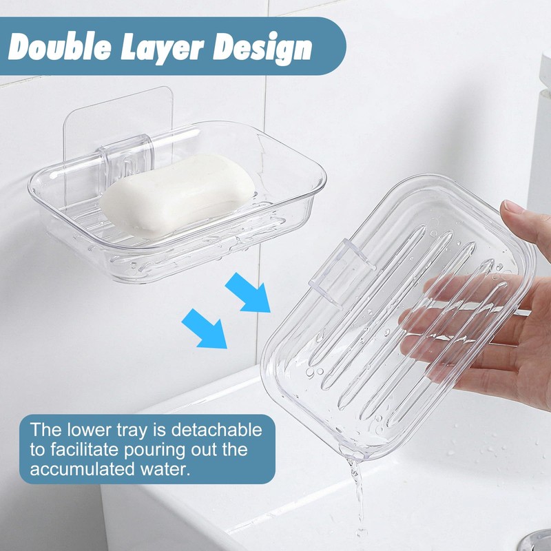 1PCS Soap Dish for Shower Wall, Shower Soap Holder Self