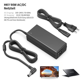 HKY 19.5 V Power Supply Charger Cable for Sony Bravia TV KDL-32 KDL-40 W600B W650A W674A W700B W800B; KDL55W650D, KDL48W600B, KDL-42W650A, KDL-40W600B, KDL-32W700B Smart LED LED LED LCD HDTV Screen