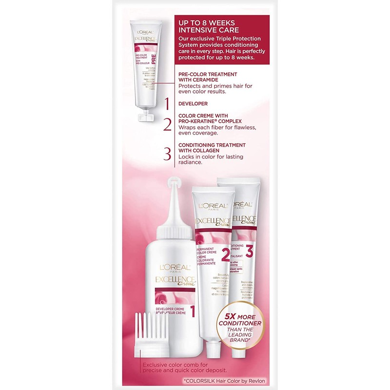 L'Oreal Paris Excellence Creme Haircolor, Medium Golden Blonde [8G] (Warmer)