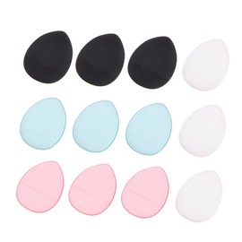 Ipetboom 12pcs Mini Makeup Sponges for Foundation Concealer and Cream Wet and Dry Use Soft Powder Puff Black Blue Pink White for Effortless Application