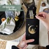 Papierdrachen 4 Ramadan Felt Cutlery Holders - Black & Gold