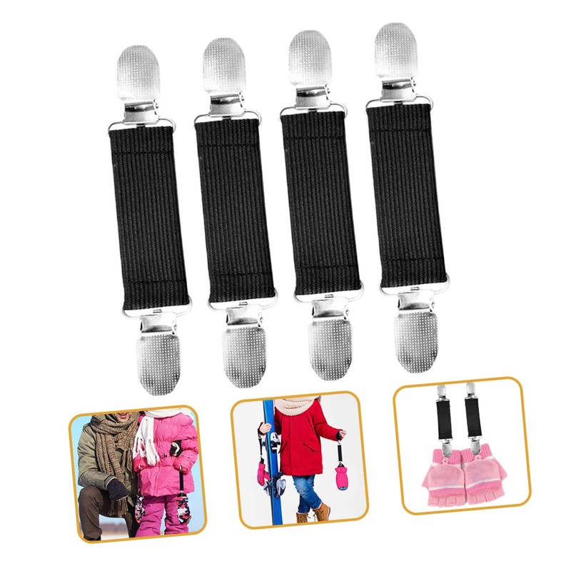 TOVINANNA 4Pcs Lost Glove Clips for Reusable Elastic Mittens Holders