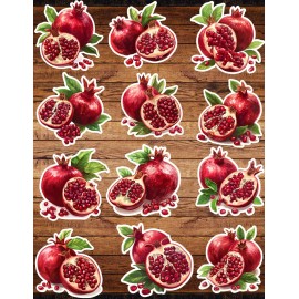 Unbranded Pomegranate Die Cut Stickers  Set Scrapbooking Laptop Waterbottle