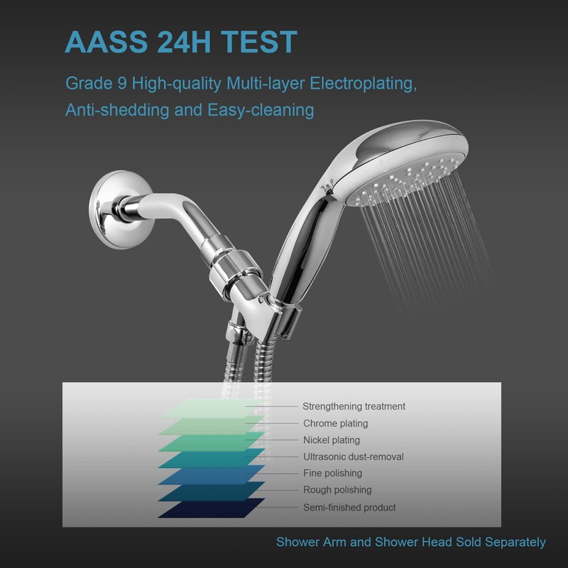OFFO Shower Head Holder with Solid Metal Ball Joint for