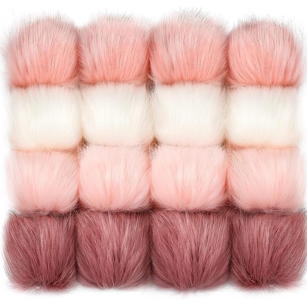 Pink Faux Fur Pom Pom Balls DIY Fur Pom Poms