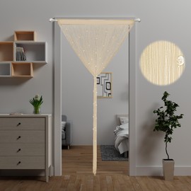 Ateasierlife Door String Curtain Doorway Beads Curtains,Hanging Room Divider Beaded Decor Fringe Panel Closet Window Wall Backdrop Doors Sheer Boho Doors（90×200cm/35×79"）