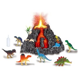 Volcano Educational Playset Toy with Dinosaur Figures for Kids 3 4 5 6 7 8 9 10