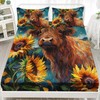 HOSIMA Western Farmhouse Animals Cow and Sunflower Bedding Set with