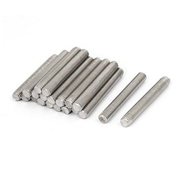 sourcingmap M8 x 60mm 1.25mm Pitch 304 Stainless Steel Fully Threaded Rods Fasteners 20 Pcs